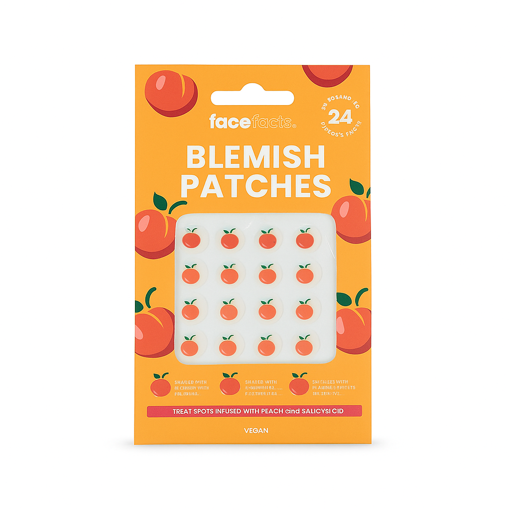Face Facts Peach Blemish Patches – Vegan Spot Treatment with Salicylic Acid & Vitamin B3
