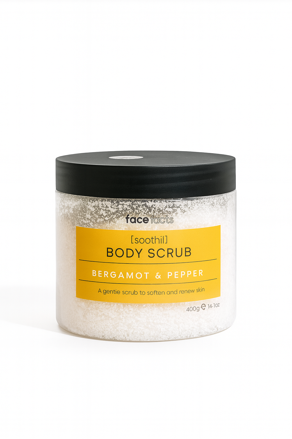 Face Facts Bergamot & Pepper Body Scrub | Gentle Exfoliating & Softening Vegan Body Scrub (400g)