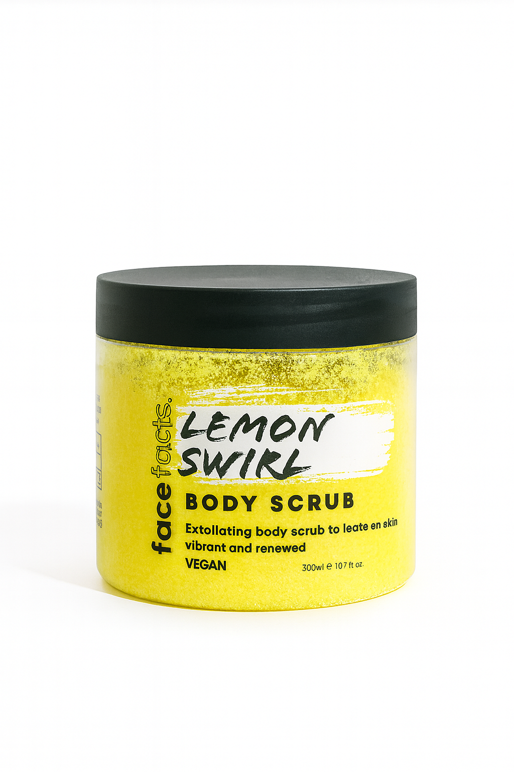 Face Facts Lemon Swirl Body Scrub | Exfoliating & Brightening Vegan Body Scrub (300ml)
