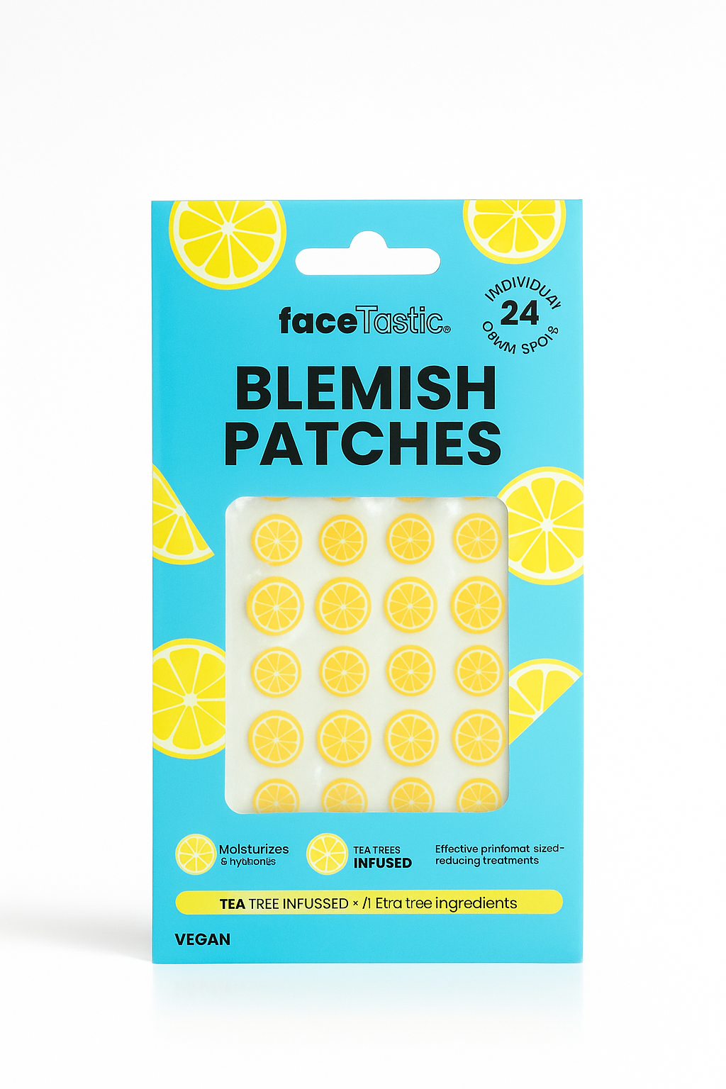 FaceTastic Lemon Blemish Patches – Vegan Tea Tree Spot Stickers for Clear & Fresh Skin
