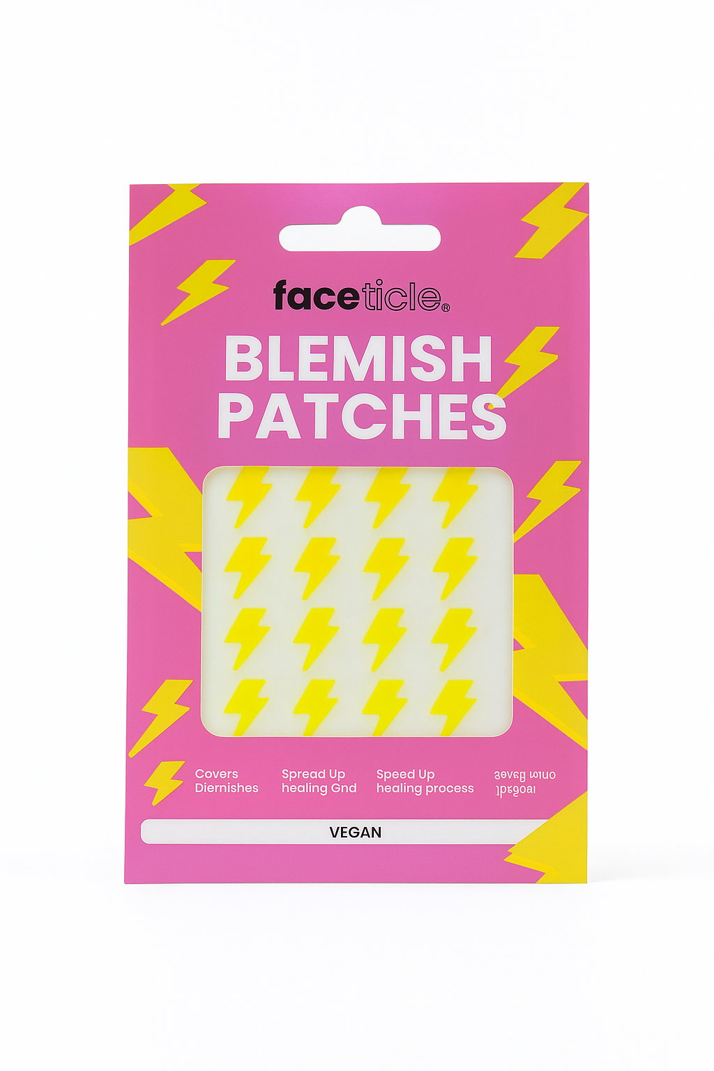 FaceTickle Lightning Blemish Patches – Vegan Hydrocolloid Spot Stickers for Fast Healing Skin