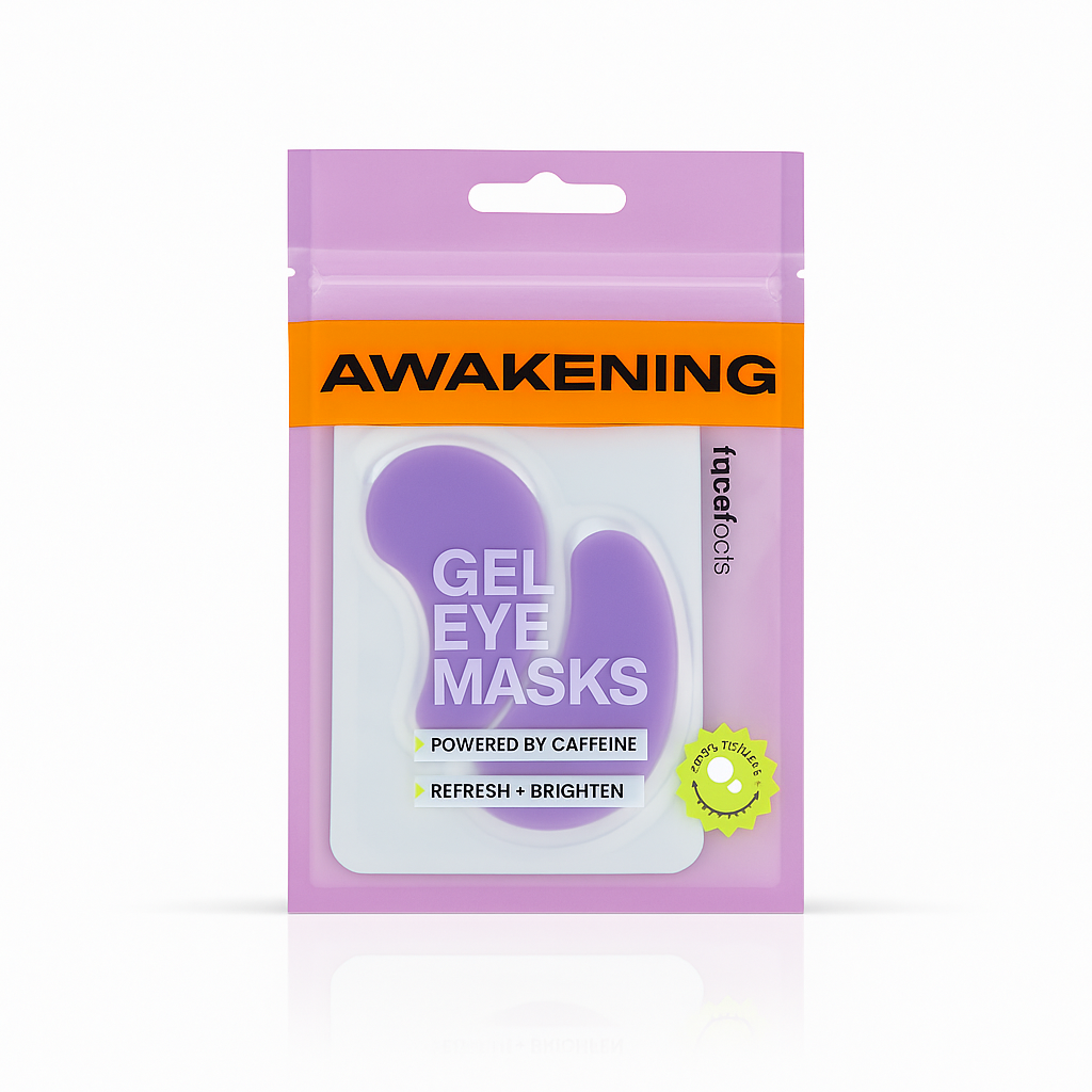 Face Facts Awakening Gel Eye Masks with Caffeine – Refresh & Brighten Tired Eyes