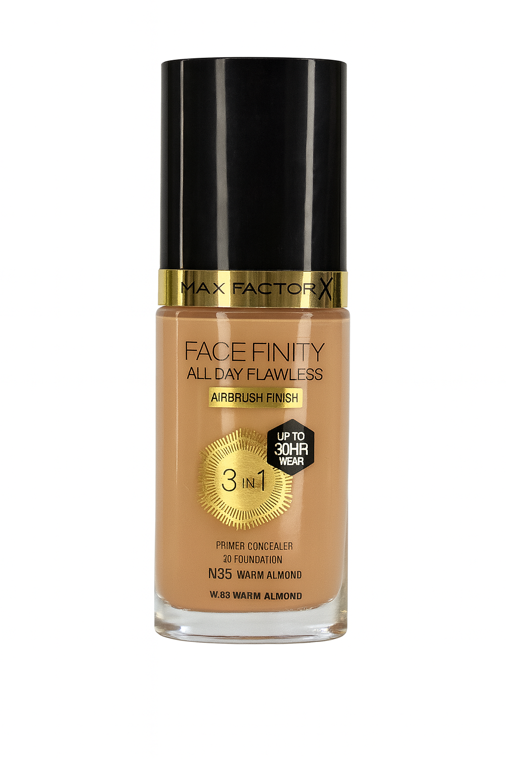 Max Factor Facefinity All Day Flawless 3 in 1 – Airbrush Finish – SPF 20 – Shade N45 Warm Almond