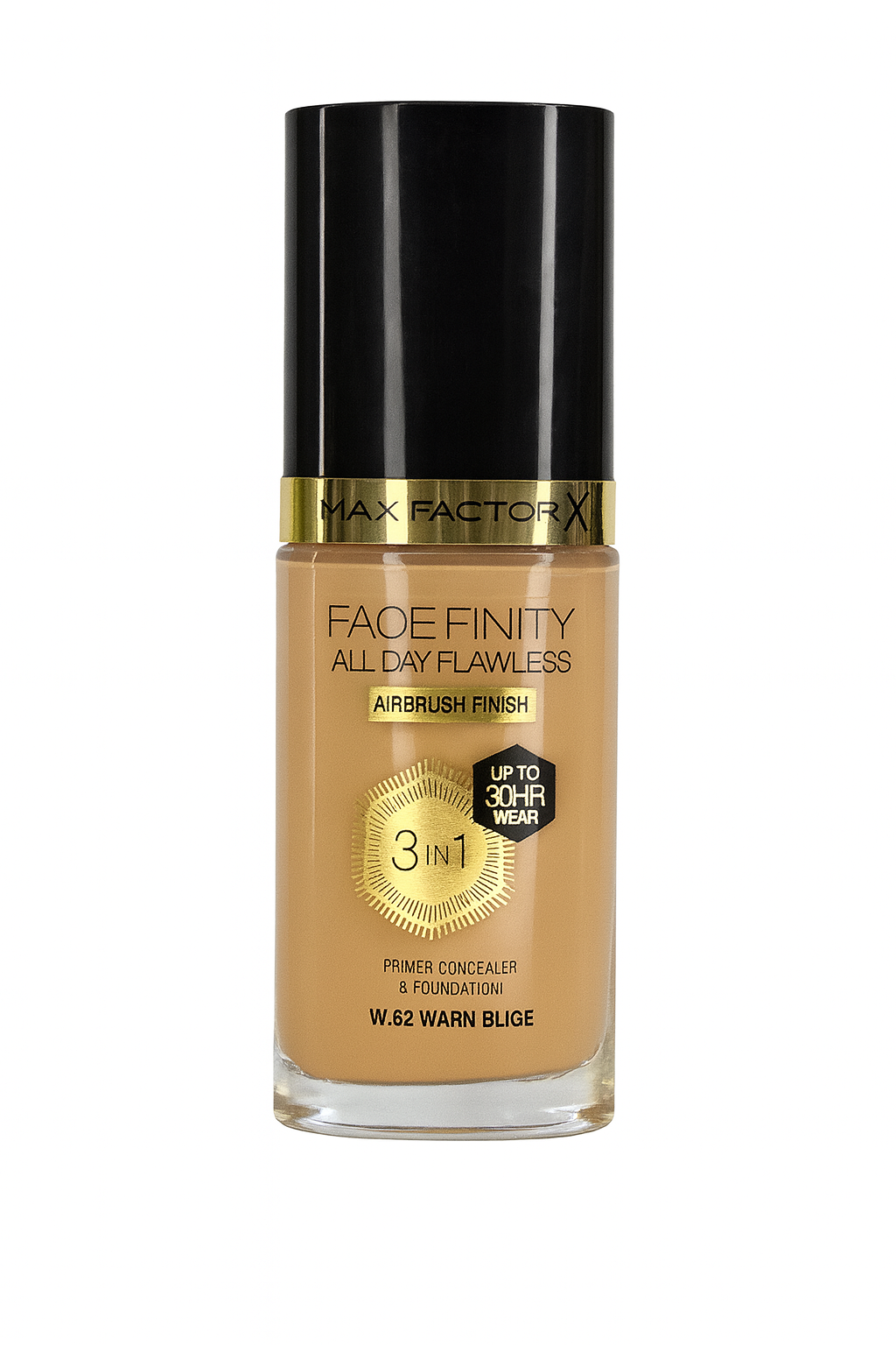 Max Factor Facefinity All Day Flawless 3 in 1 – Airbrush Finish – SPF 20 – Shade W62 Warm Beige