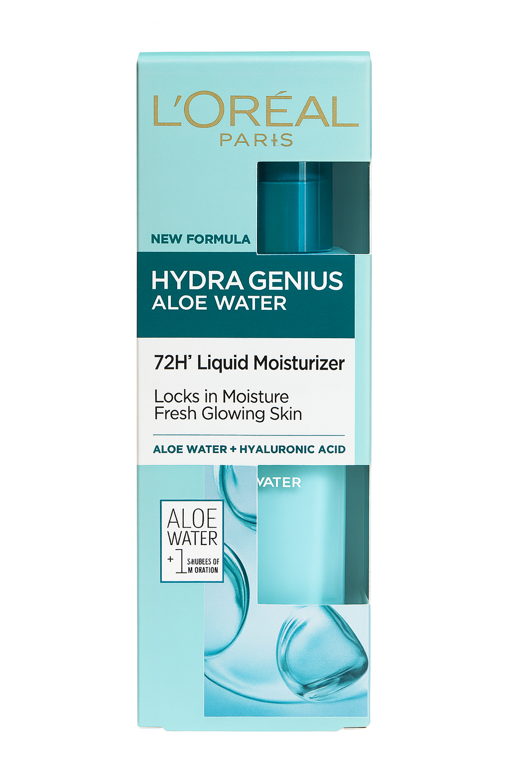 L'Oréal Paris Hydra Genius Aloe Water 72H Liquid Moisturizer – Fresh Glowing Skin with Hyaluronic Acid